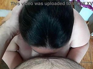 amateur bbw wife slurps hubbys big cock pov ends swallowing thick creamy mouthful