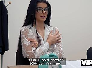 vip4k. crazy horny teen 18+ slut begs for rough office pounding and shaved pussy creampie