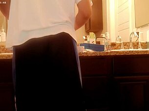 Amateur Asian Homemade Bathroom Tidy-Up Turns Wild Quick!