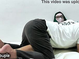 friends bang viral college classmate in ripped clothes garage quickie