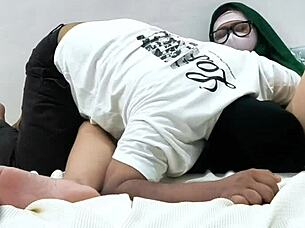 friends bang viral college classmate in ripped clothes garage quickie