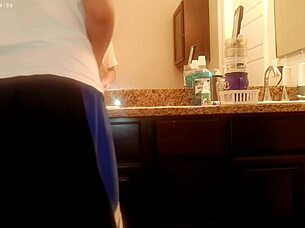 Amateur Asian Homemade Bathroom Tidy-Up Turns Wild Quick!