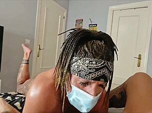 he grabs my cock for a brutal handjob, destroying it with squirting rimjob and big clit play