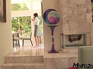 hey, that masked intruder deepthroats the horny office worker so sloppy