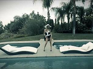 jillian jansen rides seth's cock in pool, creampie swap and facial finish