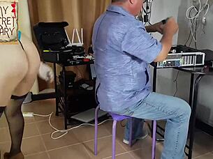 boss dominates secretary with rough pussy pounding and blowjob