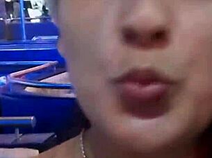 bia fire drains balls backstage with curvy brazilian latina quickie