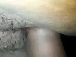 Penetrating hairy shemale pussy deep and raw