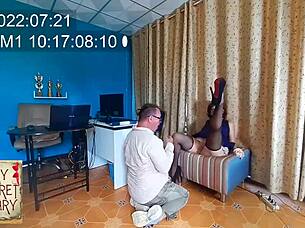 boss dominates secretary with rough pussy pounding and blowjob