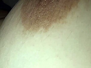 Milf slut's balloon tits leak creamy milk temptation