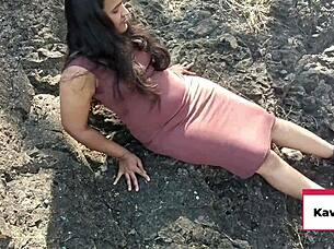 Jungle outdoor blowjob ends in close-up facial cum blast