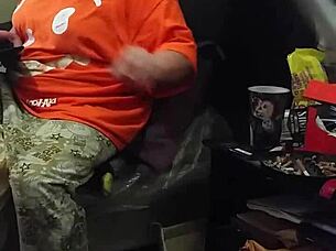 Milf sneaks peeks at monster cock pretending not to notice