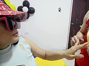 i get doggy anal from stranger while eating banana outdoors