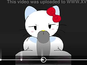 Big cock demolishes hello kitty's eager holes relentlessly