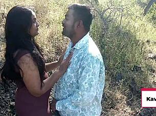 Jungle outdoor blowjob ends in close-up facial cum blast