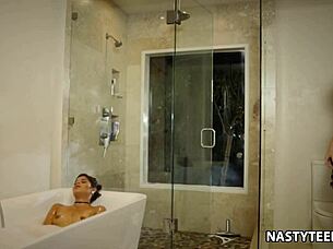 karlie montana plays with katya rodriguez in bathroom 🛁💦