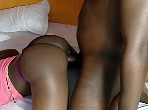 cute african ebony teen teases tight ass in panties