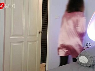 sexy asian slut dances and smokes teasingly