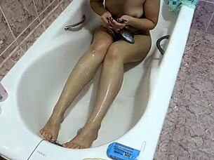 Milf shaves her nice ass in bathroom amateur fetish shower!