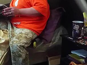 Milf sneaks peeks at monster cock pretending not to notice