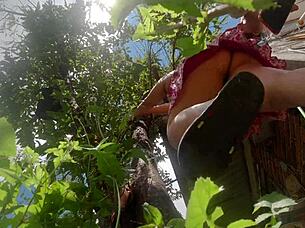 voyeur wife upskirt flashes panties to brother in law