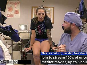 Lesbian patient stefania mafra hitachi orgasms from doctor