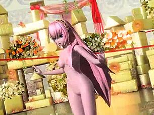 Megurine luka's nude mod shows off big tits ass