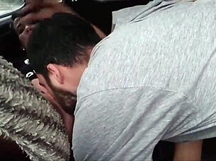 App driver Latina milf flashes big clit pussy for traffic cum blast