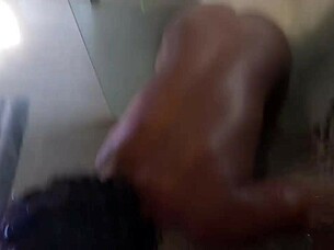 Ebony Milf Caught Shower Toy Play Fucked Juicy Pussy