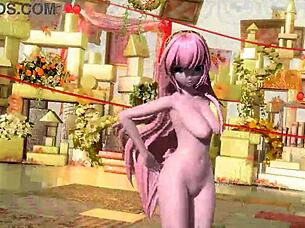 Megurine luka's nude mod shows off big tits ass