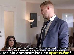 obedient latina milf sucks boss cock for creampie