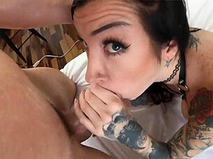 Kinky British pornstar's huge boobs fucked in leather 🔥😈