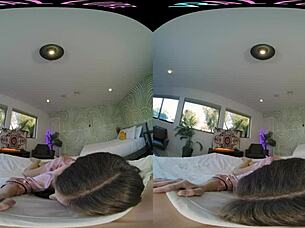 sexy brunette wakes up so horny wants u to fuck her vr pov umm