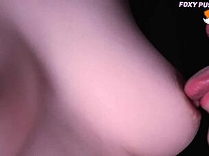 close-up teen homemade tits licking sucking and groping