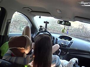 backstage car stop leads to lili charmelle's creampie ride