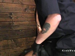 big booty blonde hogtied and whipped in bondage