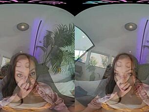 sexy brunette wakes up so horny wants u to fuck her vr pov umm