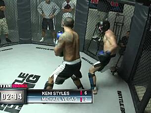 Pound Milf's Shaved Pussy With Big Black Cock In MMA Ring!