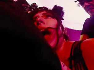 wild babe tenshii tushii sucks cock then gets demolished doggystyle 💦🔥