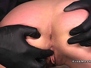 big booty blonde hogtied and whipped in bondage