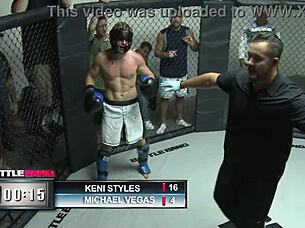 Pound Milf's Shaved Pussy With Big Black Cock In MMA Ring!