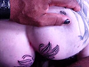 mature wife with tattoo begs for anal after teasing her ass
