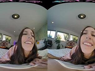 sexy brunette wakes up so horny wants u to fuck her vr pov umm