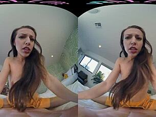 sexy brunette wakes up so horny wants u to fuck her vr pov umm