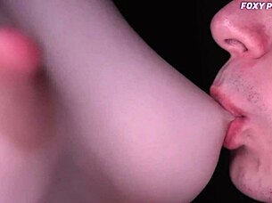 close-up teen homemade tits licking sucking and groping