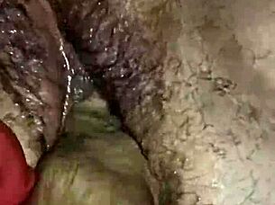 Bbw milf's hairy pussy gets utterly destroyed up close