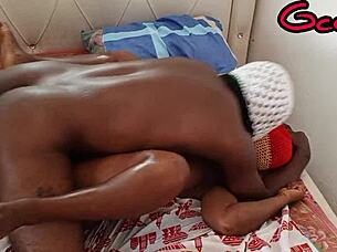 my juicy black pussy drips wet during passionate missionary pounding