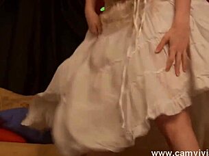 Does my new white dress and lace bra make you hard?