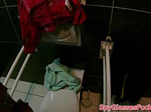 Pickup european beauty fucked missionary restroom voyeur