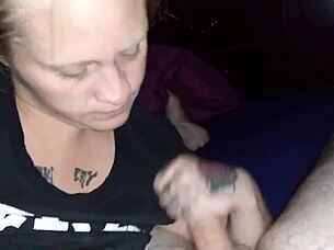 Girlfriend smokes my throbbing cock deep
